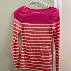 Pink and White Striped Kids Shirt